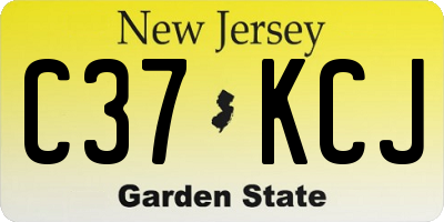 NJ license plate C37KCJ