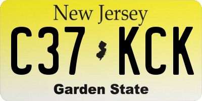 NJ license plate C37KCK