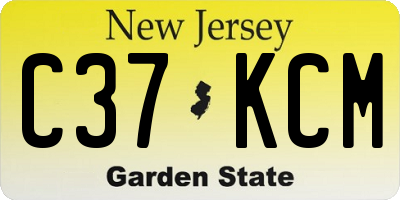 NJ license plate C37KCM