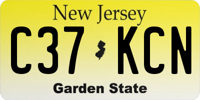NJ license plate C37KCN