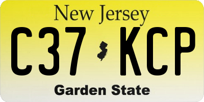 NJ license plate C37KCP
