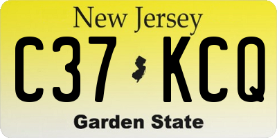 NJ license plate C37KCQ