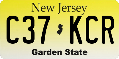 NJ license plate C37KCR