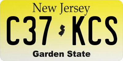 NJ license plate C37KCS