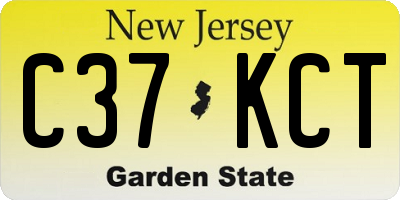 NJ license plate C37KCT