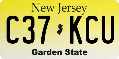 NJ license plate C37KCU