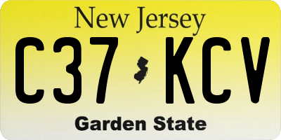 NJ license plate C37KCV