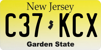 NJ license plate C37KCX