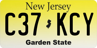 NJ license plate C37KCY