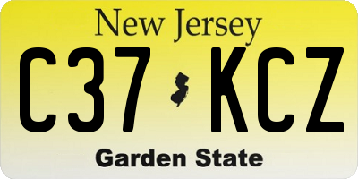 NJ license plate C37KCZ