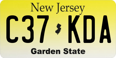 NJ license plate C37KDA