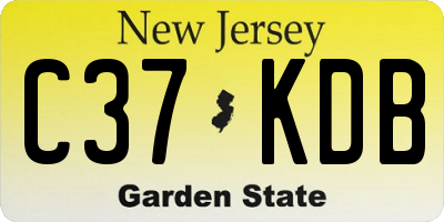 NJ license plate C37KDB
