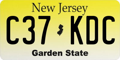 NJ license plate C37KDC