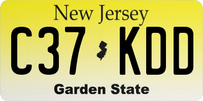 NJ license plate C37KDD