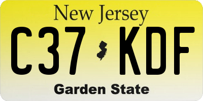 NJ license plate C37KDF