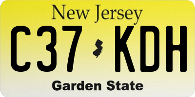 NJ license plate C37KDH