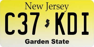 NJ license plate C37KDI
