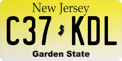 NJ license plate C37KDL