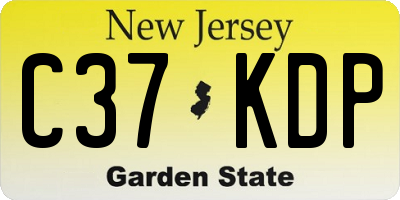 NJ license plate C37KDP