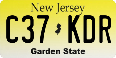 NJ license plate C37KDR