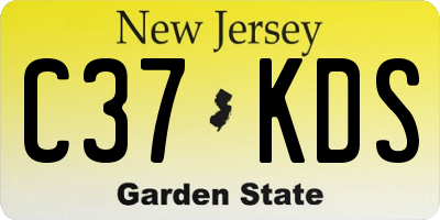 NJ license plate C37KDS