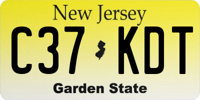 NJ license plate C37KDT