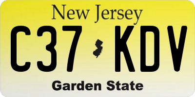 NJ license plate C37KDV