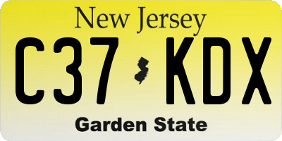 NJ license plate C37KDX