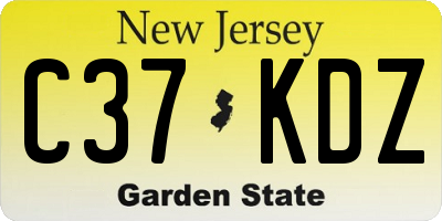 NJ license plate C37KDZ