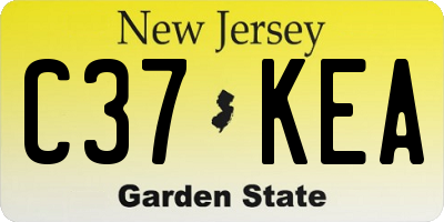 NJ license plate C37KEA