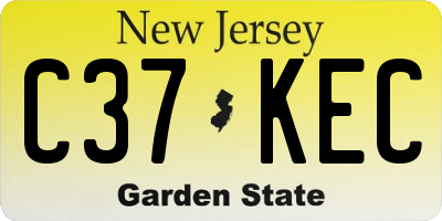 NJ license plate C37KEC
