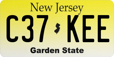 NJ license plate C37KEE