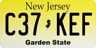 NJ license plate C37KEF