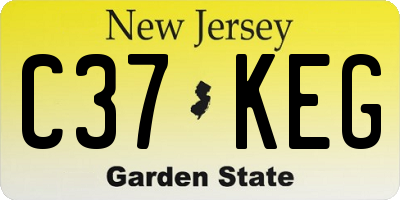 NJ license plate C37KEG