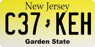 NJ license plate C37KEH