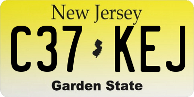 NJ license plate C37KEJ