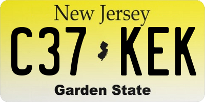 NJ license plate C37KEK