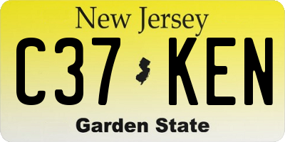 NJ license plate C37KEN