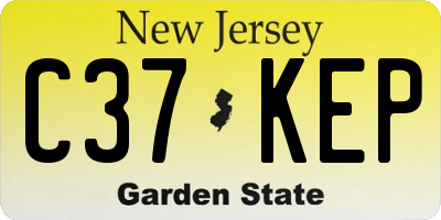 NJ license plate C37KEP