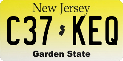NJ license plate C37KEQ