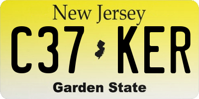 NJ license plate C37KER