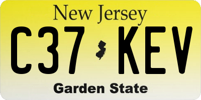 NJ license plate C37KEV