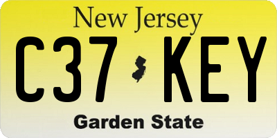 NJ license plate C37KEY