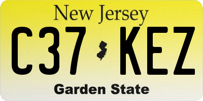 NJ license plate C37KEZ