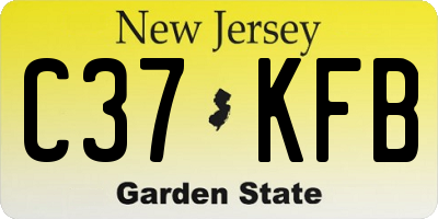 NJ license plate C37KFB