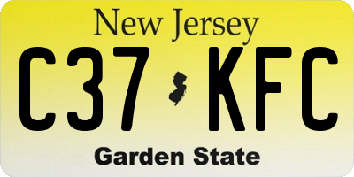NJ license plate C37KFC