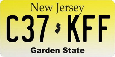 NJ license plate C37KFF