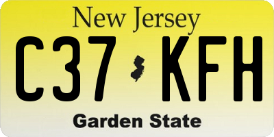 NJ license plate C37KFH