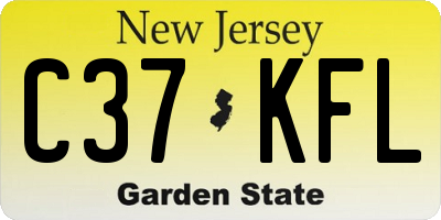 NJ license plate C37KFL