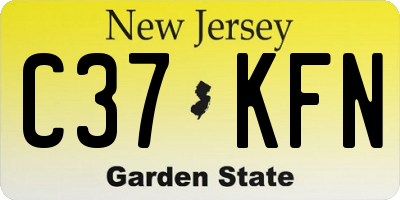 NJ license plate C37KFN